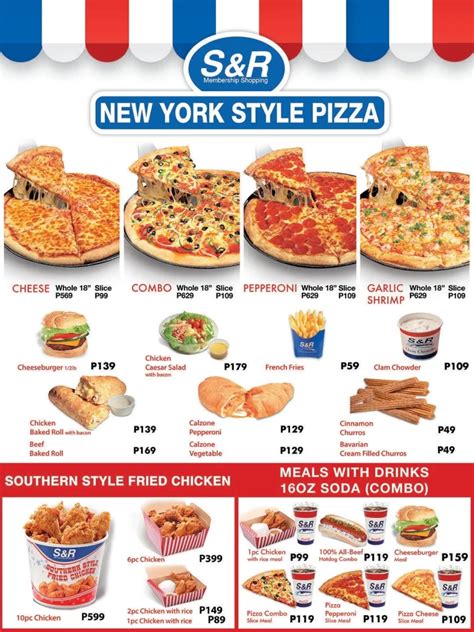snr pizza size|S&R Menu Philippines (2024) — Philippine Menus.